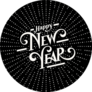 Happy New Year Lettering With Burst Rays Sticker 