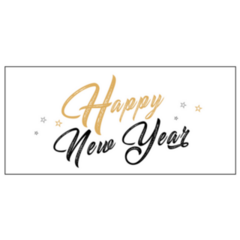 Happy New Year Name Plate Sticker 