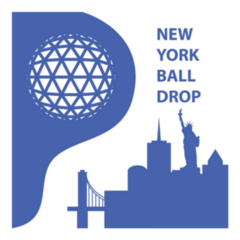 Happy New Year New York Ball Drop Blue Sticker 