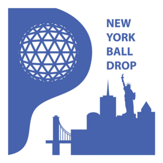 Happy New Year New York Ball Drop Blue Sticker 