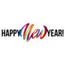 Happy New Year Rainbow Lettering Sticker