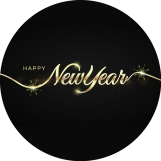 Happy New Year Sleek Letters Sticker 