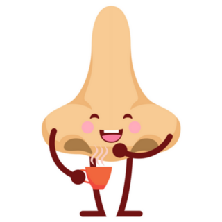 Happy Nose Smelling Good Coffee Sticker