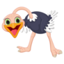 Happy Ostrich Cartoon Smile Sticker