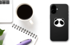 Happy Panda Face Sticker on a Phone (New) example