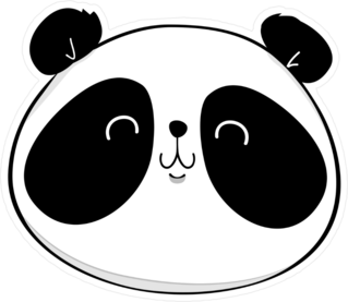 Happy Panda Face Sticker