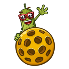 Happy Pickle Flying On Pickleball Sticker