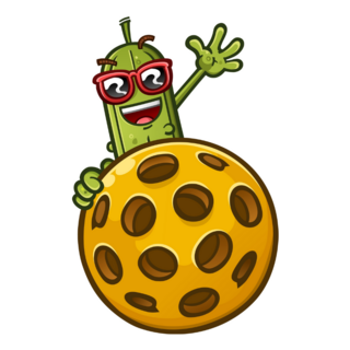 Happy Pickle Flying On Pickleball Sticker