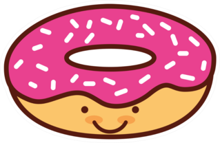 Happy Pink Donut Sticker