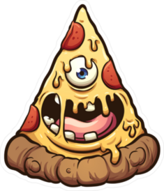 Happy Pizza Monster Sticker