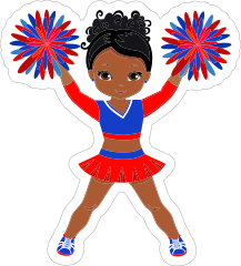 Happy PomPom Cheerleading Sticker