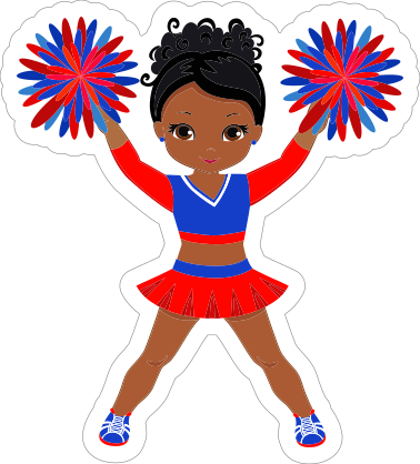 Happy PomPom Cheerleading Sticker