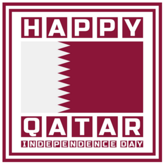 Happy Qatar Independence Day Square Sticker