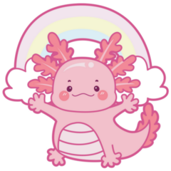 Happy Rainbow Axolotl Sticker