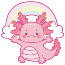 Happy Rainbow Axolotl Sticker