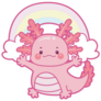 Happy Rainbow Axolotl Sticker