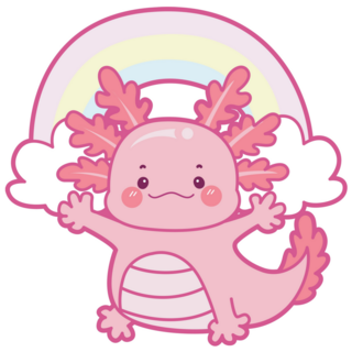 Happy Rainbow Axolotl Sticker