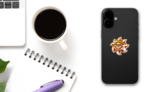Happy Rastaman Sun Sticker on a Phone (New) example