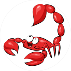 Happy Red Cartoon Scorpion Sticker