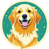 Happy Retriever Circle Sticker