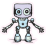Happy Robot Purple Sticker