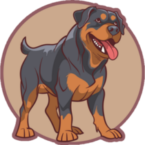 Happy Rottweiler Art Sticker