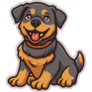 Happy Rottweiler Pup Sticker