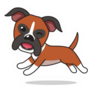 Happy Running Boxer Sticker