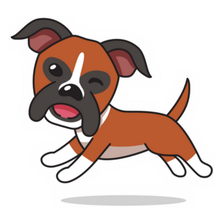 Happy Running Boxer Sticker
