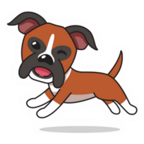 Happy Running Boxer Sticker