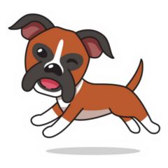Happy Running Boxer Sticker