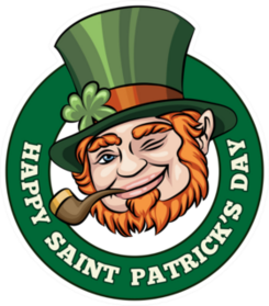 Happy Saint Patricks Day Leprechaun Badge Sticker