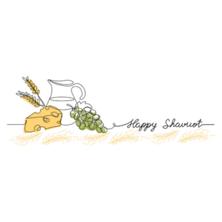 Happy Shavuot With Cheese Sticker