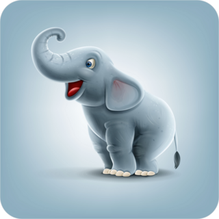 Happy Sitting Elephant Sticker