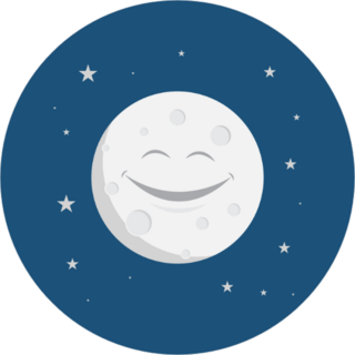 Happy Smiling Moon Sticker