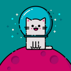 Happy Space Cat Sticker