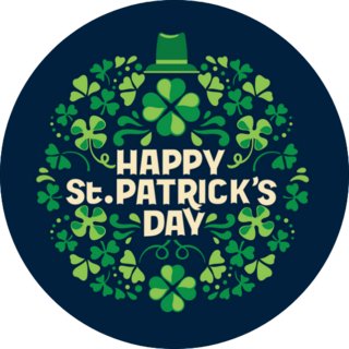 Happy St Patricks Day Clover Sticker