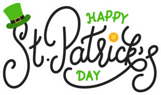 Happy St. Patricks Day Lettering Sticker