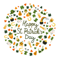 Happy St Patricks Day Pattern Circle Sticker
