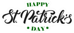 Happy St. Patricks Day Shamrock Lettering Sticker
