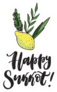 Happy Sukkot Jewish Holiday Lemon Sticker