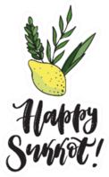Happy Sukkot Jewish Holiday Lemon Sticker