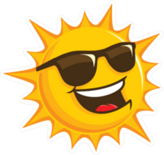 Happy Sun with Sunglasses Sticker