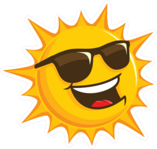 Happy Sun with Sunglasses Sticker