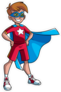 Happy Superhero Boy Sticker