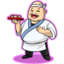 Happy Sushi Chef Pink Sticker