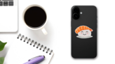 Happy Sushi Sticker on a Phone (New) example