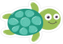 Happy Swimming Turtle Sticker