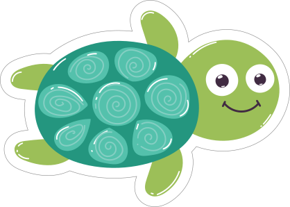 Happy Swimming Turtle Sticker