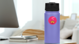 Happy Taco Cartoon On Bright Pink Sticker on a Water Bottle (New) example